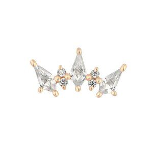 Buddha Jewelry Organics Scandalous 14k Rose Gold Kite CZ Threadless End EUC
